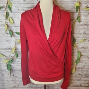 Etcetera silk blend surplice top